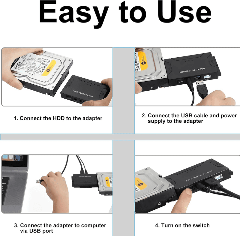 USB 3.0 a SATA/IDE con convertidor de disco duro universal de 2,5"/3,5" para HDD/SSD y HDD IDE
