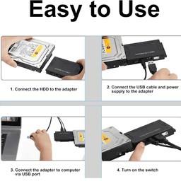USB 3.0 a SATA/IDE con convertidor de disco duro universal de 2,5"/3,5" para HDD/SSD y HDD IDE