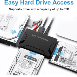 USB 3.0 a SATA/IDE con convertidor de disco duro universal de 2,5"/3,5" para HDD/SSD y HDD IDE