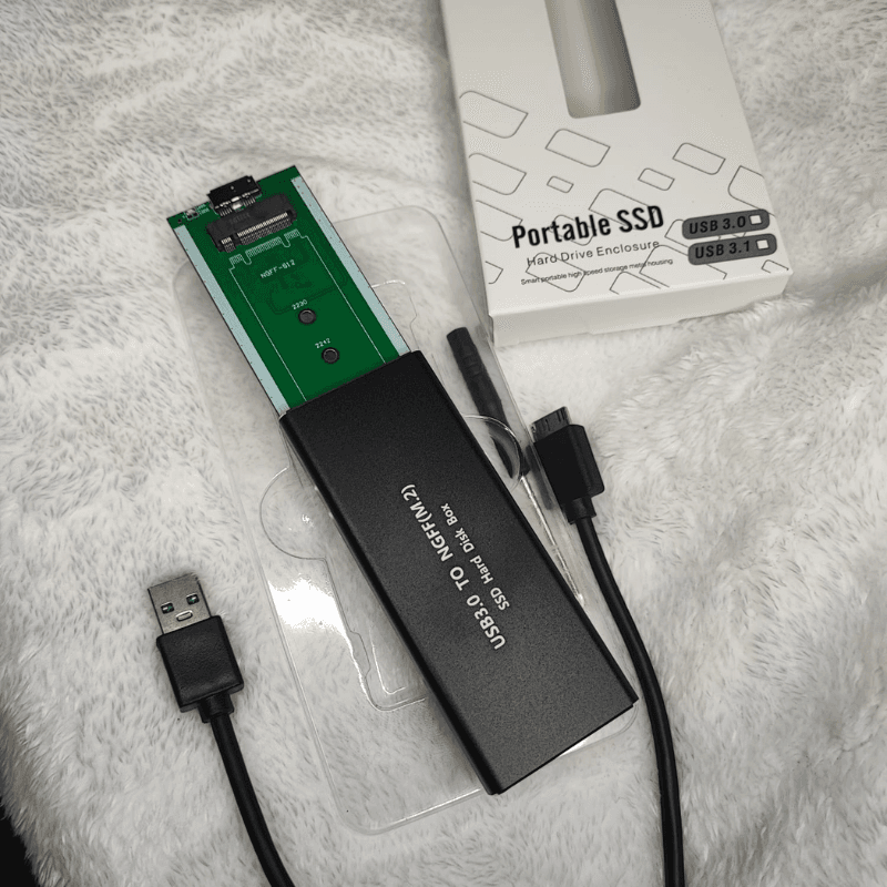 Carcasa retráctil para SSD NGFF USB 3.0 tipo A M.2 SATA SSD (negra)