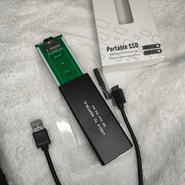 Carcasa retráctil para SSD NGFF USB 3.0 tipo A M.2 SATA SSD (negra)