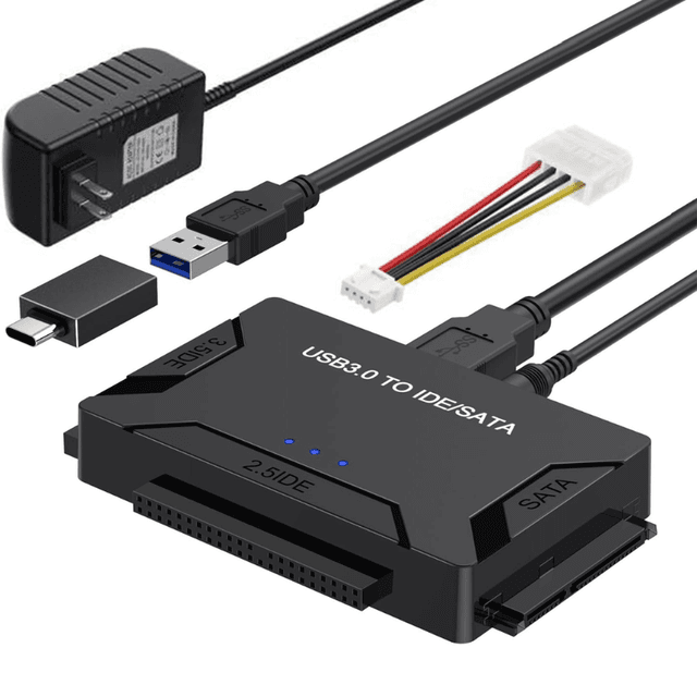 USB 3.0 a SATA/IDE con convertidor de disco duro universal de 2,5"/3,5" para HDD/SSD y HDD IDE