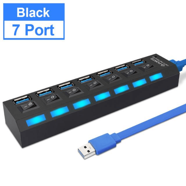 Adaptador USB de 7 puertos de alta velocidad 2.0